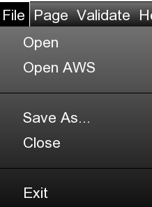 DEX File Menu